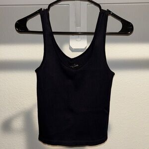 Black Ribbed Tank Top